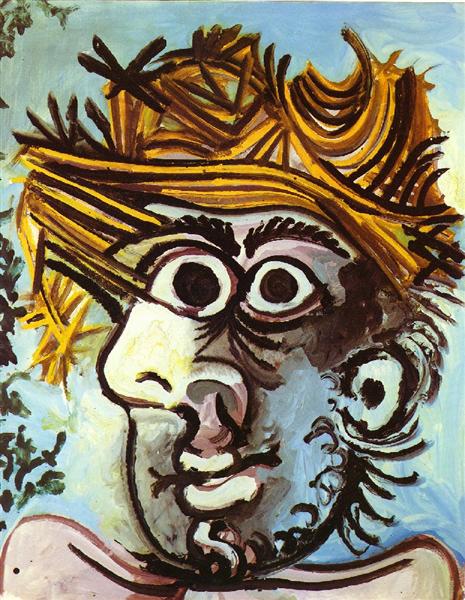 Pablo Picasso Paintings Head Of A Man With Straw Hat